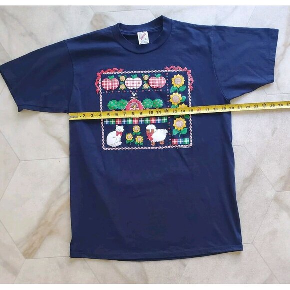 VTG 1994 Endless Designs Barn & Apples Grandma T-Shirt Large Made in USA Jerzees - Picture 5 of 6